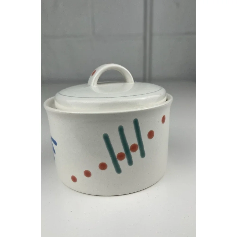Mikasa Studio Craft CAD 94 Acrylics Sugar Bowl 90s Y2K Memphis Post Modern Swirl